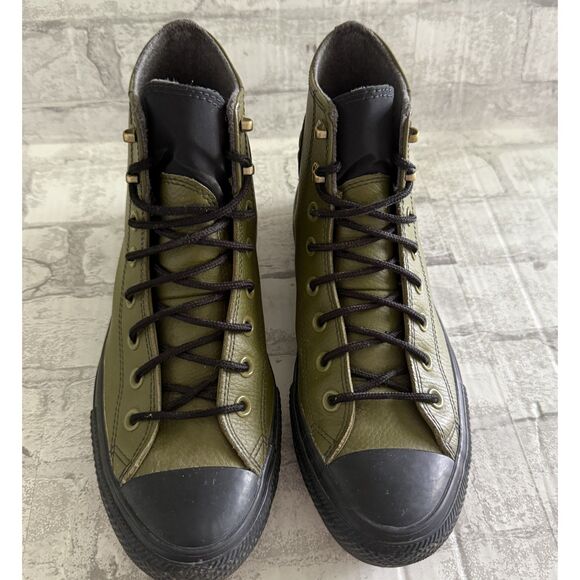 Converse Chuck Taylor All Star Winter Leather High Top Dark Moss Sneaker Boots main image 8